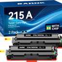 215A Toner Cartridges 2 Pack (with Chip) Replacement for HP 215A Black Toner Cartridge W2310A Compatible for HP Color Pro MFP M182nw MFP M183fw M182 M183 M155 Printer (2 Black)