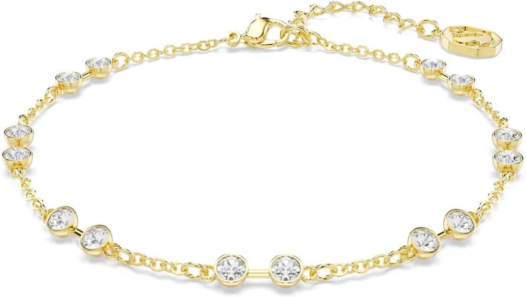 Swarovski Remix Collection Strand, Round Cut, White, Gold-Tone Finish