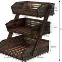 Dorhors Fruit Basket for Kitchen,Fruit Bowl,Kitchen Counter Organizer,Wooden Vegetable Holder for Countertop,Bread Storage Basket Stand(3 Tier)