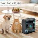 Bathroom Trash Can with Lid 13 Liter/ 3.5 Gallon Dark Gray Trash Can with Pop-Up Lid Bedroom Trash Can Small Garbage Can with 150 Counts Trash Bags for Small Bathroom Bedroom Office