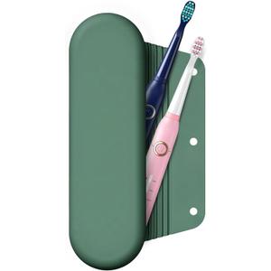 Silicone Electric Toothbrush Travel Case, Manual Toothbrush Travel Cover for Men and Women,Toothbrush for Travel,Gym and More, Fits Most Manual and Electric Toothbrushes - Midnight Green