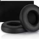 Replacement Earpad Cover, Ear Cushion Pads Compatible with Solo 2.0 3.0 Headphones by Dr. DRE 1 Pair (Black)