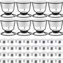 40 Pcs Ceramic Butter Warmers for Seafood Set 4.7oz 8 Pcs Butter Warmer with 32 Tealight Candles for Chocolate Cheese Fondue Melting, Dishwasher Safe, Microwave Safe, Oven, White