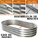 Galvanized Raised Garden Bed Kit, Planter Garden Boxes Outdoor, Oval Large Metal for Vegetables Fruits, Flowers Planter Boxes, Easy Assembly Garden Bed Kit (Silver, 631FT (2-Pack)