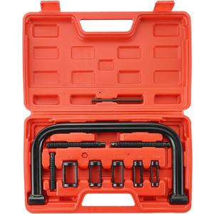 Valve Spring Compressor C Clamp Service Kit, Auto Compression C-Clamp Tool Service Kit for ATV, Car, Motorcycle,Small Engine Vehicle Equipment (Red)