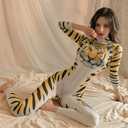 Women's sexy cosplay long sleeved zippered jumpsuit Japanese anime tight fitting underwear