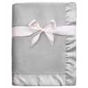 Pro Goleem Fleece Baby Blanket with Satin Trim, 30x40 Inch, Grey