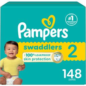 Pampers Baby Diapers - Swaddlers - Size 2, 148 Count, Ultra Absorbent Disposable Infant Diaper