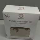  Bearmoss Muslin Crib Sheets 100% Cotton Baby Bed Sheets Soft & Breathable Nursery Sheet 52"x28" for Standard Crib Mattress & Toddler Bed Mattress - 2 Pack (Brown Moon)