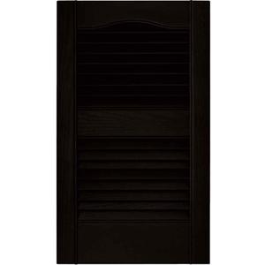 Louvered Vinyl Exterior Shutters Pair in #002 Black ( 12" W x 36" H)