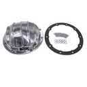 1 Set SHLPDFM Polished Silver Rear Aluminum Nodular Iron GM Differential Cover 10 Bolt 5/16" Bolts Fits for GM 8.5 & 8.6Ring Gear Differentials