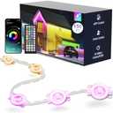 Fussion Permanent Outdoor Lights for House, 150ft RGB Halloween House Lights Outdoor with APP Remote Control, IP67 Waterproof Smart Eternity Eaves Lighting for Christmas, Holiday, Party, Daily