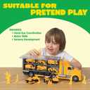 JOYIN 25-in-1 Construction Truck Toy Set with 12 Vehicles & 12 Worker Figures, Push and Go Toy Trucks with Sound and Light, Construction Toys Birthday Gifts for Kids 3 4 5 6 7 Years Old