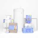 Ubbi Diaper Changing Value Gift Set, Includes White Diaper Pail, Absorbing Gels, Travel Changing Mat, Pail Waste Bags, On-the-Go Waste Sacks & Bag Dispenser, & Baby Wipes, Baby Registry Gift