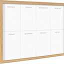 Kate and Laurel Blake This Week Framed Printed Dry-Erase Glass Wall Art by The Creative Bunch Studio, 18x24 Natural, Decorative White Board Organizer for Wall