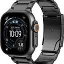 Upgraded Titanium Band Replacement Compatible with Apple Watch Band Ultra 3 Ultra 2/Ultra 49mm,iWatch Series 11/10 46mm,9/8/7 45mm,SE3/SE2/SE/6/5/4 44mm,3/2/1 42mm, Titanium Watch Band, Black