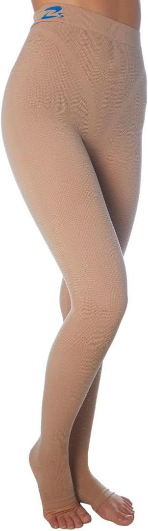 CzSalus Flat Knit K2 Lipedema Lymphedema, POTS Support high Compression Leggins (K2=25-30 mmHg) (Medium, Nude)