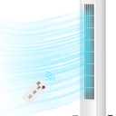 Uthfy Oscillating Bladeless Tower Fan with Remote, Quiet Cooling Portable, Electric Standing Floor Fan with 3 Wind Speeds 3 Modes for Bedroom,Indoor,Office and Home Use, 30", White
