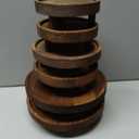 6 PCS 5/6/8 Inch Wooden Risers for Display Wood Pedestal Stand Round Mini Tray Stand Rustic Riser Tray Tiered Tray Decor for Party, Wedding, Birthday, Baby Shower,Home Dcor