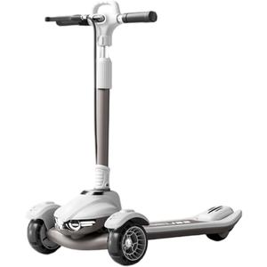 Aeneadbaby Large Kids Scooter, Toddler Scooter for Kids 3-18 & Adults, Safe Dual Brakes (Foot Brake/ Hand Brake) & Bluetooth Music with Lights, 5-Level Adjustable & One-Click Folding Kick Scooter.