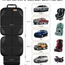 SMART ELF Car Seat Protector, 2-Pack Seat Protector Protect Child Seats with Thickest Padding and Non-Slip Backing Mesh Pockets for Baby and Pet, Sedan SUV Truck (Black)