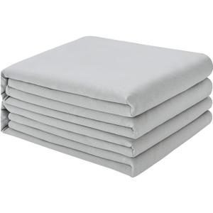 FreshCulture Full Flat Sheets Only 2 Pack - Hotel Quality Flat Bed Sheets - Brushed Microfiber - Ultra Soft & Breathable - Wrinkle-Free - Easy Care - Flat Sheets Only Full Size (Light Grey)