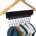 Hat Organizer Holder for Hanger & Room Closet, 1Pack Hat Rack Storage Clips, for Hang Baseball Hats Rack, Ball Caps, Winter Beanie & Accessories, Not Including Hangers & Hats (1PC Black)
