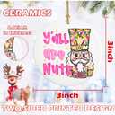 2 x Nutcracker Christmas Ornaments for Christmas Tree Small Nut Cracker Ornament Ceramic Hanging Decorations Pink Nutcracker Ornaments for Holiday Xmas Decor Gift Exchanges Party Supplies(nuts1)