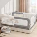 Bed Rail for Toddlers: Foldable & Stable - 78.74 x 78.74 x 59.06 Designed for Queen Size Beds - Bed Rail Guard with Steady U-Shape Base for Toddlers, Baby, Kids