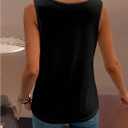 SHENHE Women's Summer Casual Tank Tops Sleeveless Square Neck Slim Fitted Basic Tops (Black, XL)
