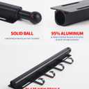BaiNong 12 inch Valet Rod for Closets Pull Out Closet Valet Rod Slide Out Black Pull Out Clothes Hanger With 4 Hooks
