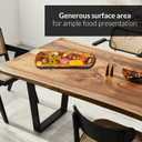 Acacia Charcuterie Board with Natural Live Edge & Round Handle - Wood Cheese Board - Decorative Wooden Serving & Cutting Board - Housewarming, Mothers Day, New Home & Wedding Gifts (XL - 24 x 10)