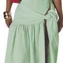 Womens Summer 2 Piece Maxi Skirt Sets Sexy Halter V Neck Backless Thong Bodysuits Wrap Beach Cover Ups Vacation Outfits (XL)