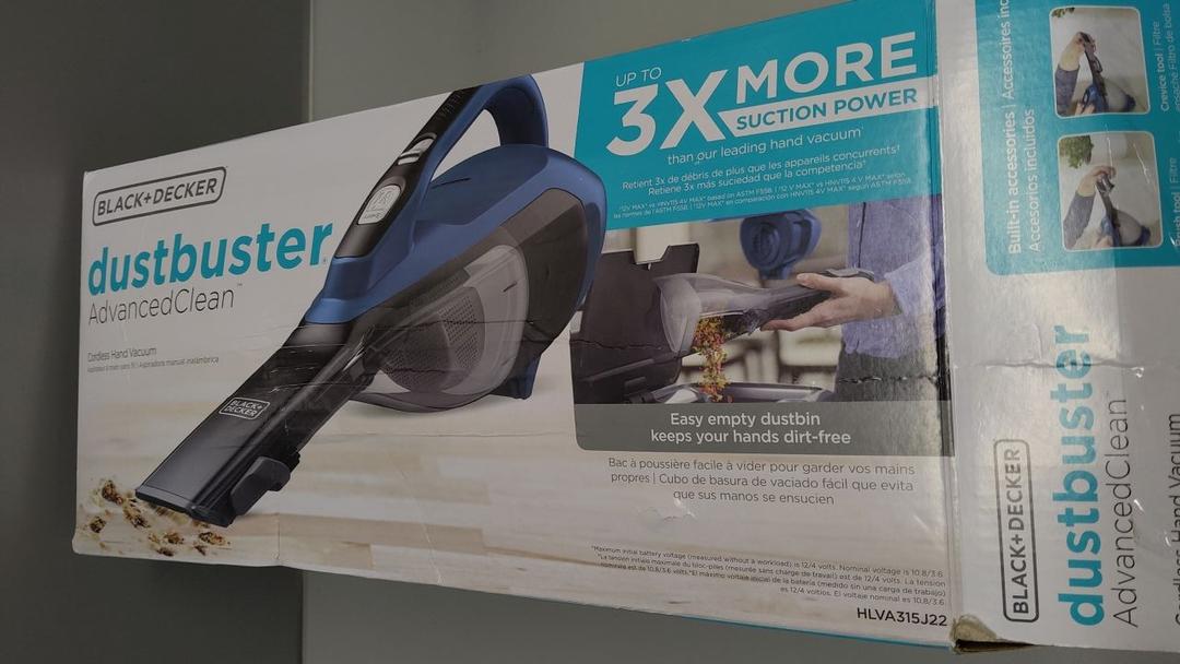 BLACK+DECKER dustbuster AdvancedClean Cordless Handheld Vacuum, Home and Car Vacuum (HLVA315J22) (Ocean Blue)