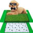Dog Grass Mat with Pee Pad 2025", Small Dog Litter Box Indoor Artificial Turf Grass Porch Waterproof Patio Potty Tray for Doggie Reusable Washable and Lawn for Replacement Puppy Training