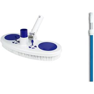 Poolmaster Air-Relief Valve Weighted Vinyl Liner Swimming Pool Vacuum and SWIMLINE HYDROTOOLS 8351 2-Piece Telescopic Pole