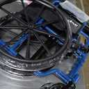 Drive Medical Blue Streak Lightweight Foldable Wheelchair - Enhanced Mobility Support - Durable Construction - Padded Comfort - Swing-Away Leg Rests - Desk Arms - Blue/Black - 20 Inch Seat