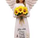 Christian Gifts for Women Birthday Unique, Religious Gifts for Women, Friends, Mom, Sister-Spiritual Inspirational Gift, Hand-Painted Sunflower Angel Figurine