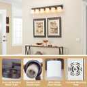 6 Light Modern Bathroom Light Fixtures Over Mirror, Bronze Finish Vanity Lights for Bathroom Wall Sconces with Milky White Glass Shades, E26 Socket (Bulbs Not Included)