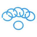 PATIKIL 1.6" OD 1.3" ID Loose Leaf Rings, 25 Pack Binder Ring Plastic O Rings for Book DIY Scrapbook Notebook, Pink