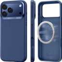 Leather Magnetic for iPhone 17 Pro Max Case, [Official Feel] Fit for MagSafe [Military-Grade Protection] Camera Control Button Shockproof Slim Phone Case for iPhone 17 Pro Max, Blue