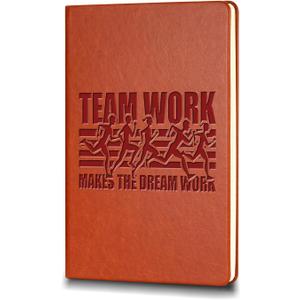 Running Gifts Leather Notebook for Men Women Marathon Runner Gift Journal Leather Notebook Marathon Runners Gifts (team work run)