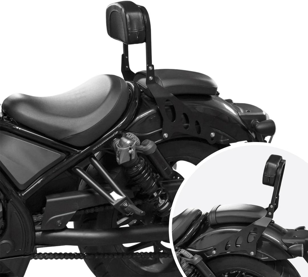 Motorcycle Sissy Bar Backrest for Honda Rebel 1100 CMX1100 CM1100 2021 2022 2023 2024 2025 2026 Detachable Driver Passenger Back Rest Upright Rear Seat Leather