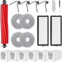 Accessories Replacement Kit for Roborock Qrevo Serie - QV 35A/QV 35S, QR 598/QR 798 Robot Vacuum, 1 Main Brush, 4 Mop Clothes, 2 Filters, 4 Side Brushes, 6 Dust Bags, 1 Cleaning Tool - 18 Pcs