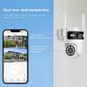 6MP Dual Lens Solar Security Cameras Wireless Outdoor, AOV 24/7 Recording Cameras for Home Security with 360 View, APP Alarm, Auto Tracking, Night Vision, Dual-Band WiFi, IP65, 8W Solar Panel