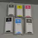 70 Ink Cartridges 130-ml with New Chip Replacement for HP 70 Ink Cartridges C9448A C9449A C9450A C9452A C9453A C9454A for DesignJet Z5400 Z5200 Z3200 Z3100 Z2100 Large Format Printers, 6 Pack