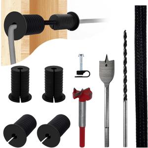 Starlink Cable Routing Kit,Cable Installation Kit,4* Grommets, 1" Spade Drill Bit,1" Strengthen Drill bit, 13" Cable Protective Sleeve,5/16" Drill Bit, 30 Wall Clamps Cable Installation Kit