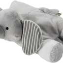 6" Stuffed Elephant Plush Animal for Baby, Soft Light Gray Toy with Striped Ears, Safari Nursery Decor, Gender Neutral for Newborns, Infants & Toddlers