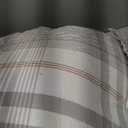 hadamick 100% Cotton Comforter Set Full Size – Reversible Yarn-Dyed Checkered Design, Soft Washed Cotton on Both Sides, Lightweight All-Season Bedding, Machine Washable(Grey White Plaid, 80”x90”)