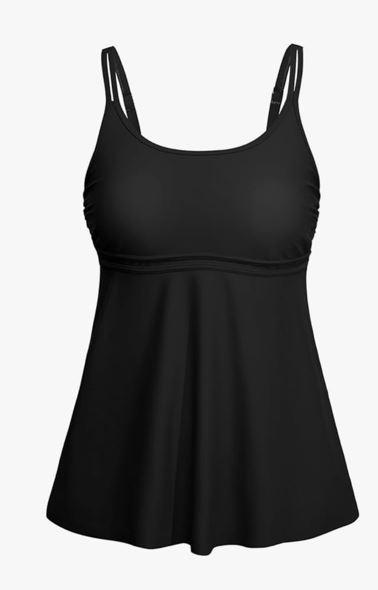 Yonique Tankini Top for Women Bathing Suit Top No Bottom Modest Swimsuit Top Only Tummy Control Swim Tank Top Size XL